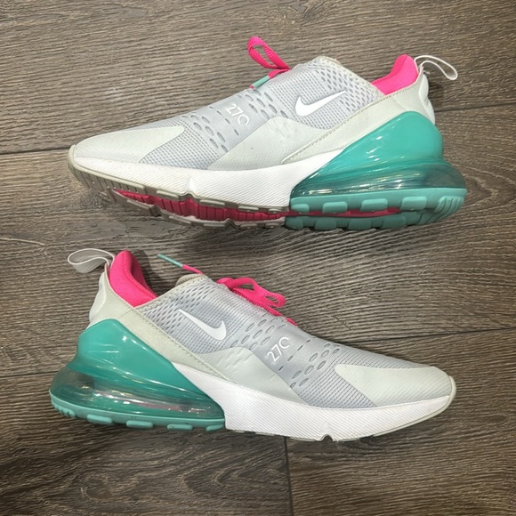 Nike WMNS Air Max 270 Pure Platinum White Pink Blast - Picture 5 of 7